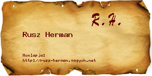 Rusz Herman névjegykártya