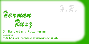 herman rusz business card
